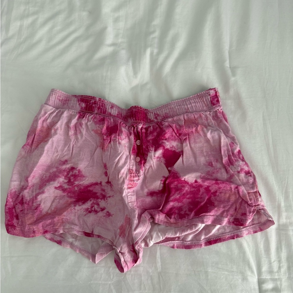 PINK Victoria's Secret Red Tie-Dye Sleep Shorts